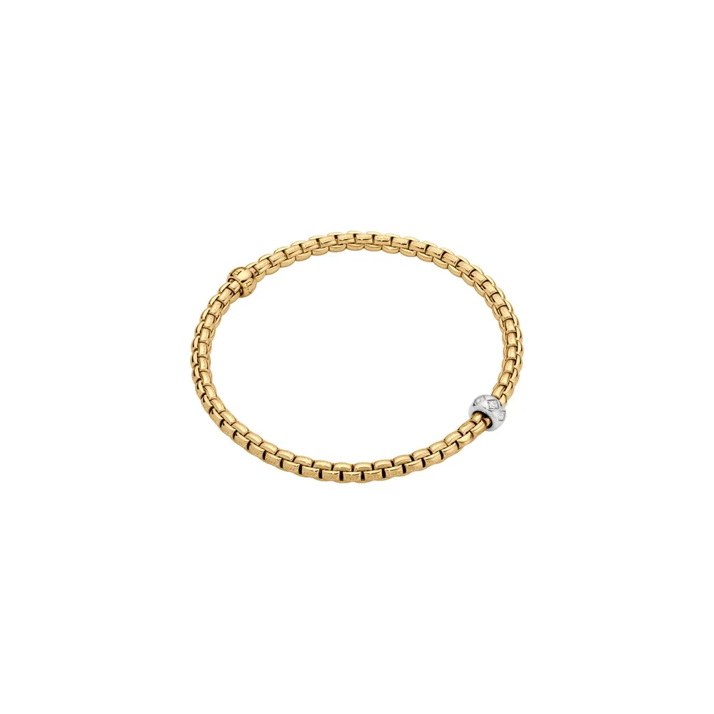 Fope 18ct Yellow Gold Eka 0.12ct Diamond Bracelet