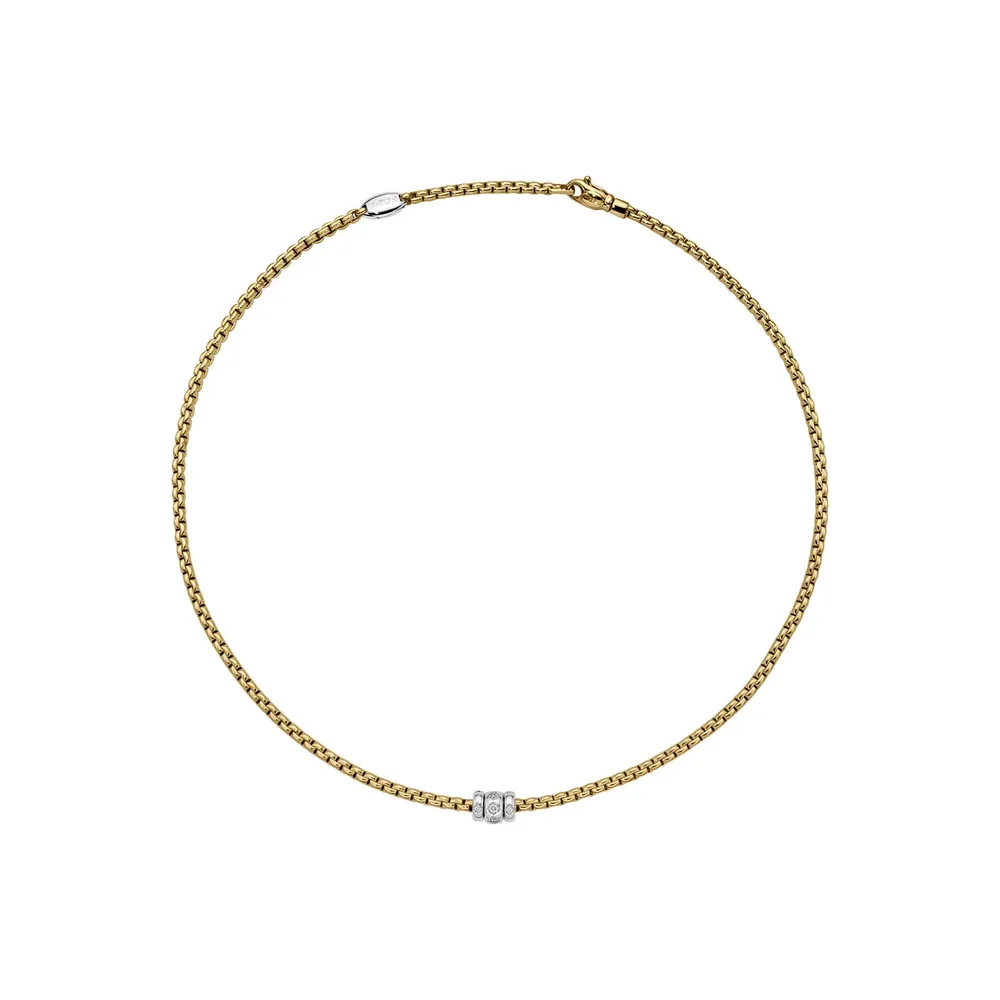 Fope 18ct Yellow Gold Eka 0.18ct Diamond Necklace