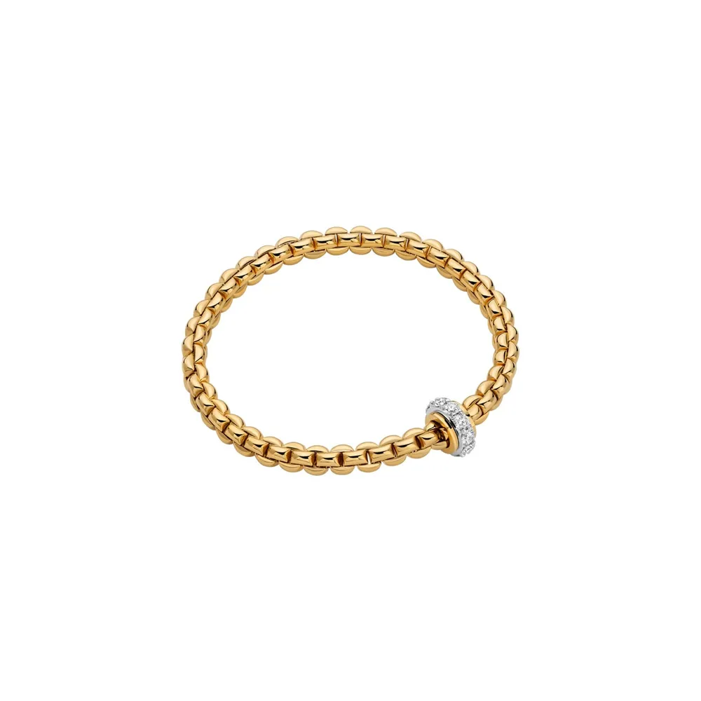 Fope 18ct Yellow Gold Eka Diamond Bracelet - Size Medium
