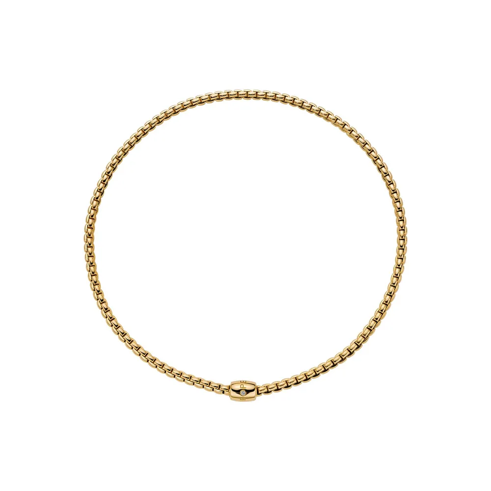 Fope 18ct Yellow Gold Eka Flex'it 0.01ct Diamond Necklace