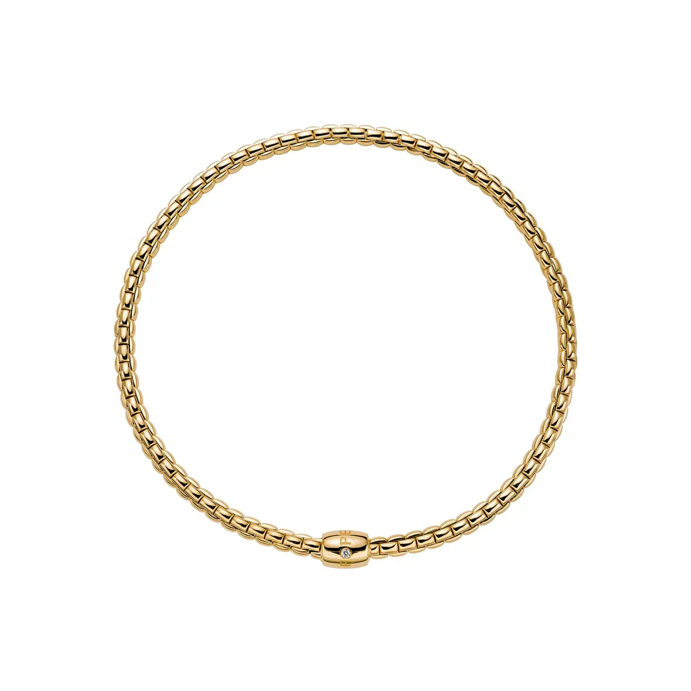 Fope 18ct Yellow Gold Eka Flex'it 0.05ct Diamond Necklace