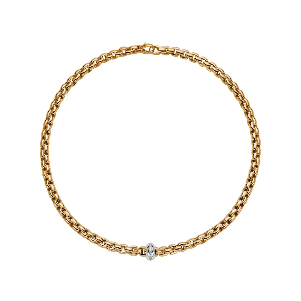 Fope 18ct Yellow Gold Eka Flex'it 0.13ct Diamond Necklace