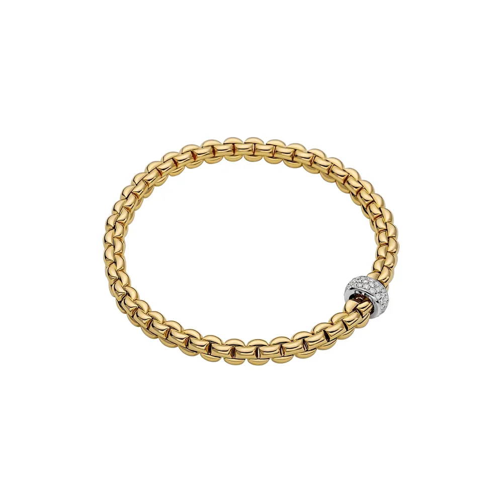 Fope 18ct Yellow Gold Eka Flex'it 0.37ct Diamond Bracelet