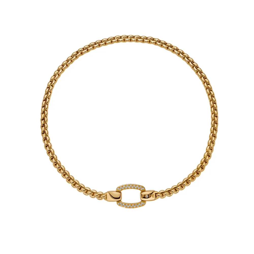 Fope 18ct Yellow Gold Eka Flex'it 0.65ct Diamond Pavé Necklace