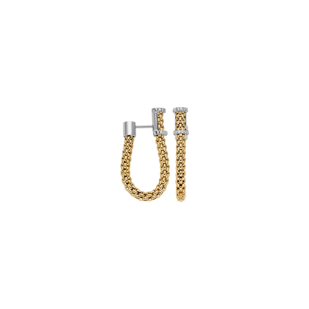 Fope 18ct Yellow Gold Eka Flex'it Diamond Hoop Earrings