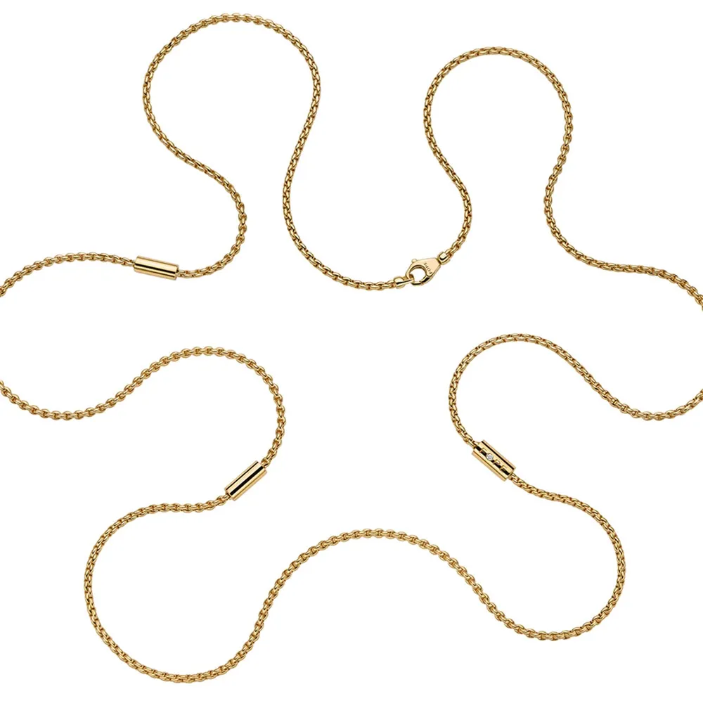 Fope 18ct Yellow Gold Long 0.02ct Diamond Necklet