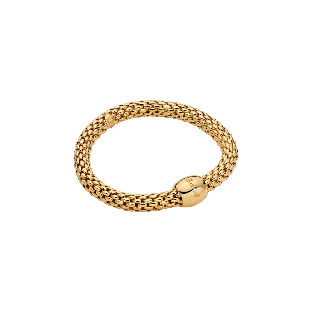 Fope 18ct Yellow Gold Love Nest Diamond Bracelet - Size Medium