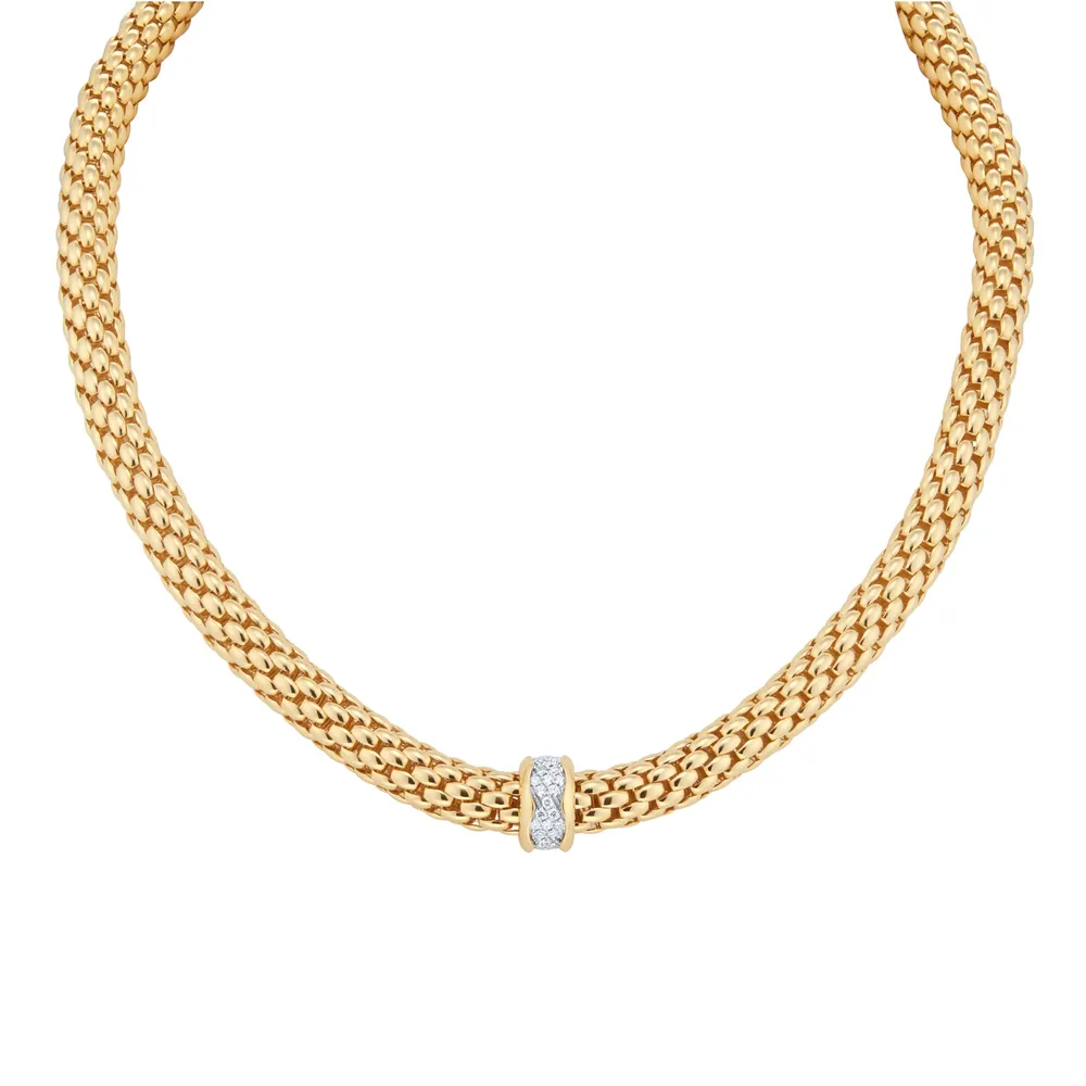 Fope 18ct Yellow Gold Love Nest Flex'it 0.33ct Diamond Necklace