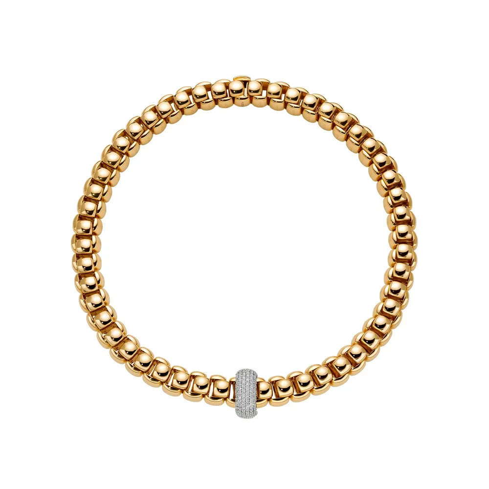 Fope 18ct Yellow Gold Luna 18ct 2.07ct Diamond Necklace
