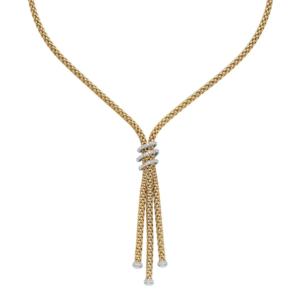 Fope 18ct Yellow Gold Prima 0.49ct Diamond Lariat Necklace