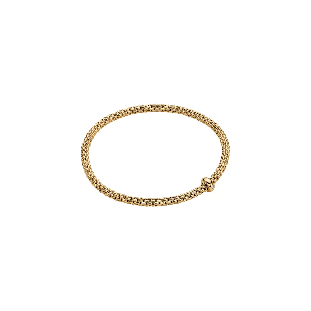 Fope 18ct Yellow Gold Prima Flex'it 0.01ct Diamond Bracelet