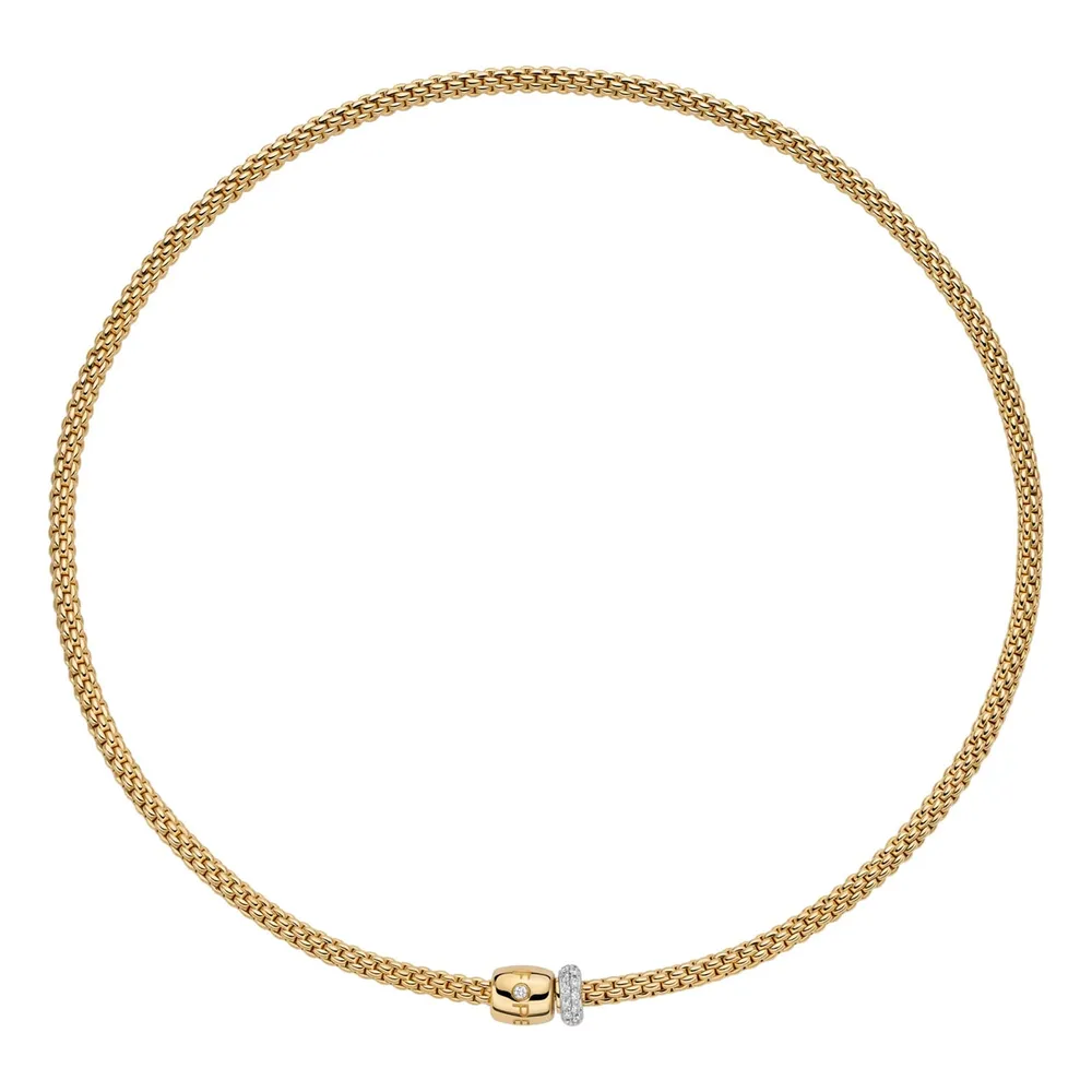 Fope 18ct Yellow Gold Prima Flex'it 0.19ct Diamond Necklace