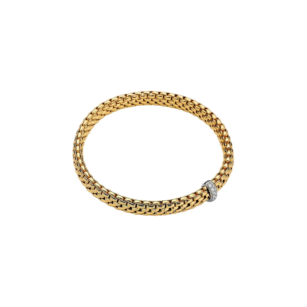 Fope 18ct Yellow Gold Vendome Flex'it Diamond Bracelet