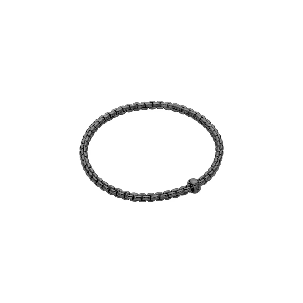 Fope Black Rhodium Plated 18ct Gold Eka Flex'it 0.01ct Black Diamond Bracelet - Size Large