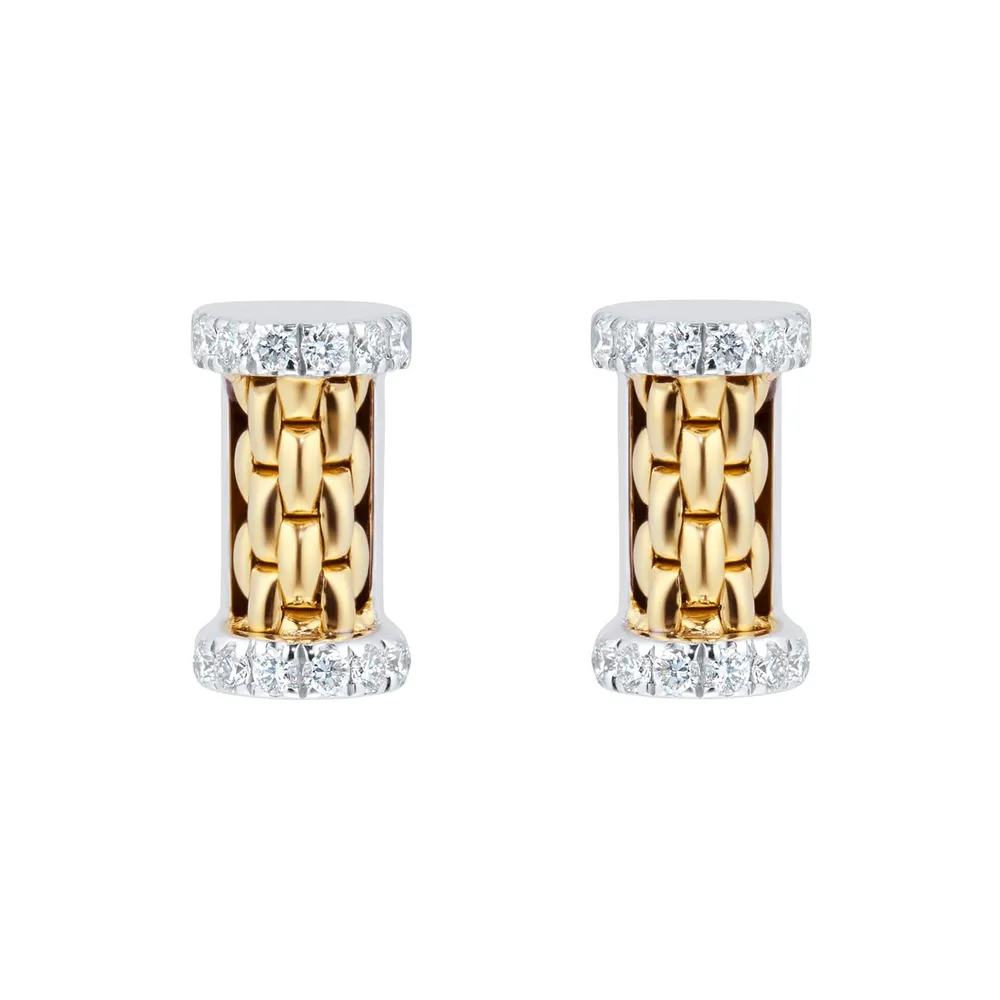 Fope Essentials 18ct Yellow Gold 0.17cttw Diamond Stud Earrings
