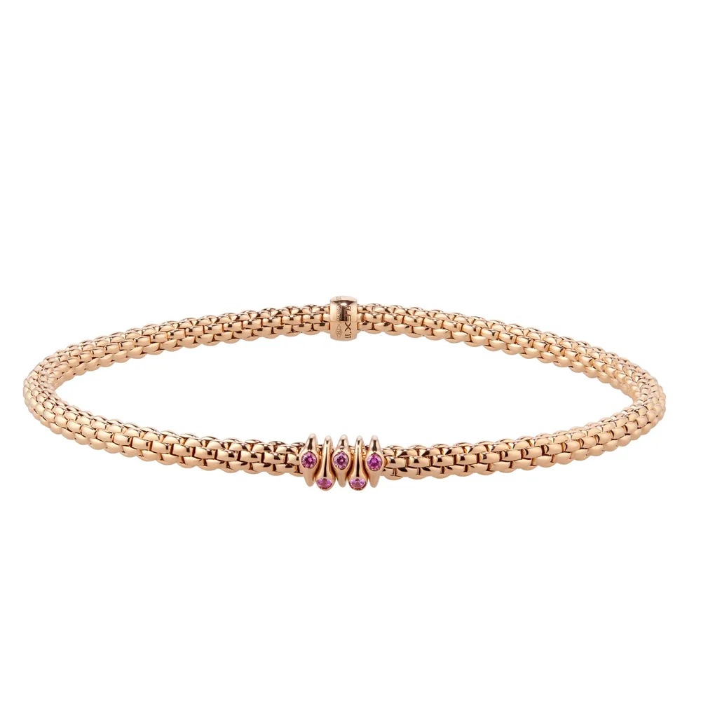 Fope Exclusive Fope Prima X Mappin & Webb 18ct Rose Gold Pink Sapphire Bracelet