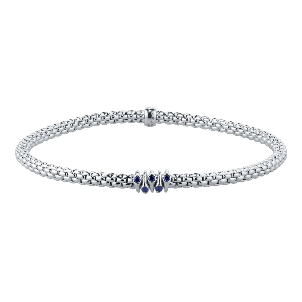 Fope Exclusive Fope Prima X Mappin & Webb 18ct White Gold Blue Sapphire Bracelet