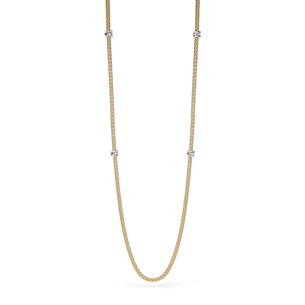 Fope Flex'it Prima Yellow Gold Diamond Long Necklace