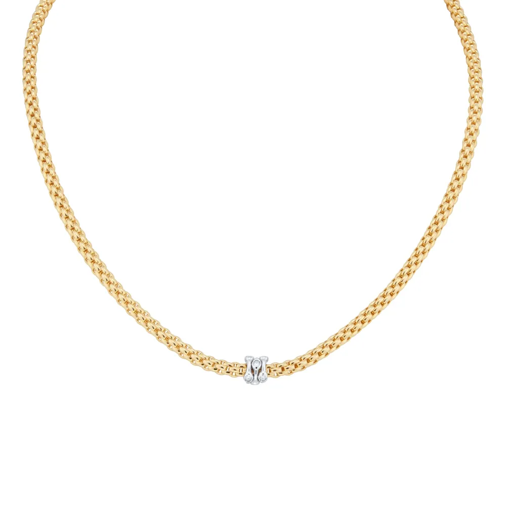 Fope Flex'it Prima Yellow Gold Diamond Necklace
