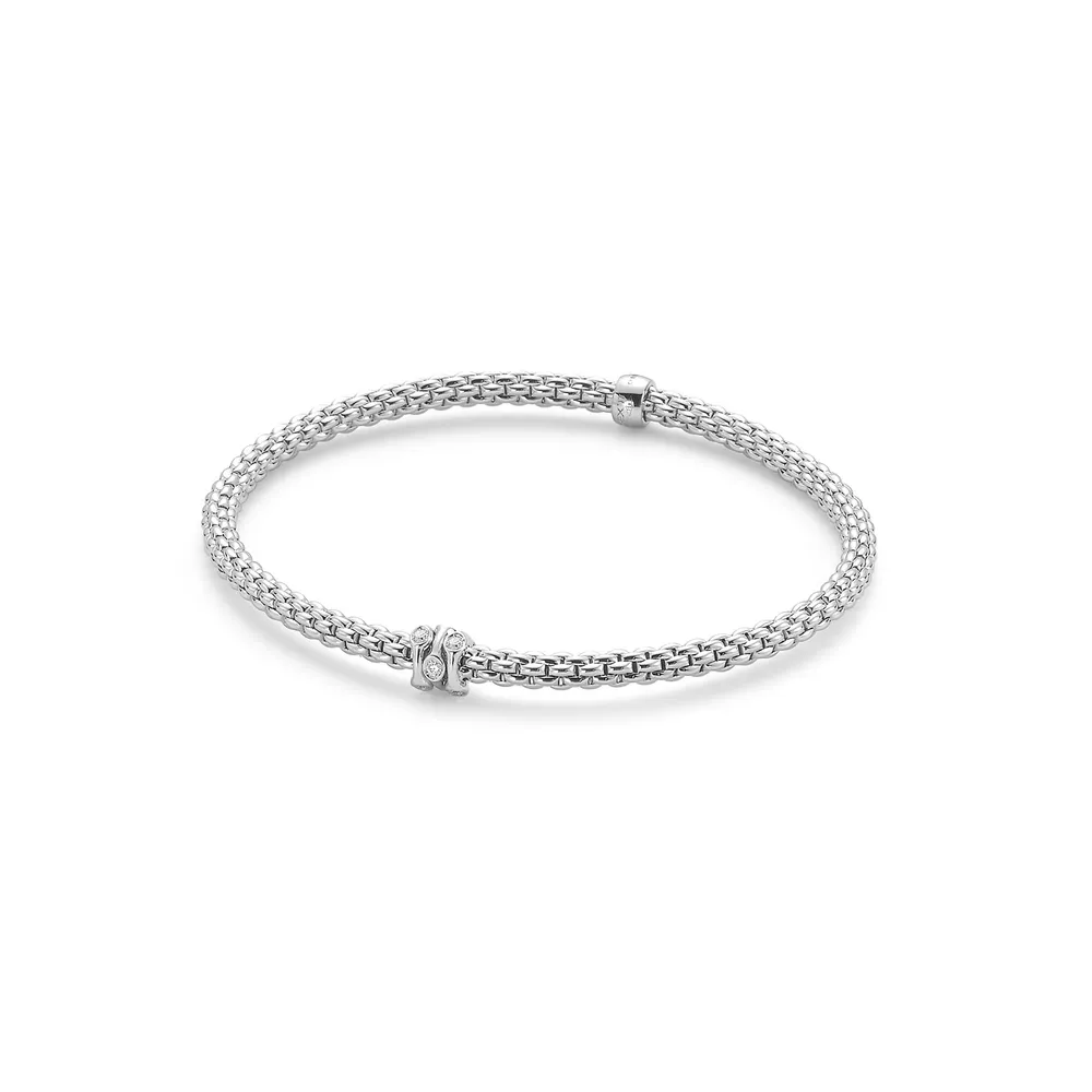 Fope Flex'it White Gold Diamond Prima Bracelet- Size Medium