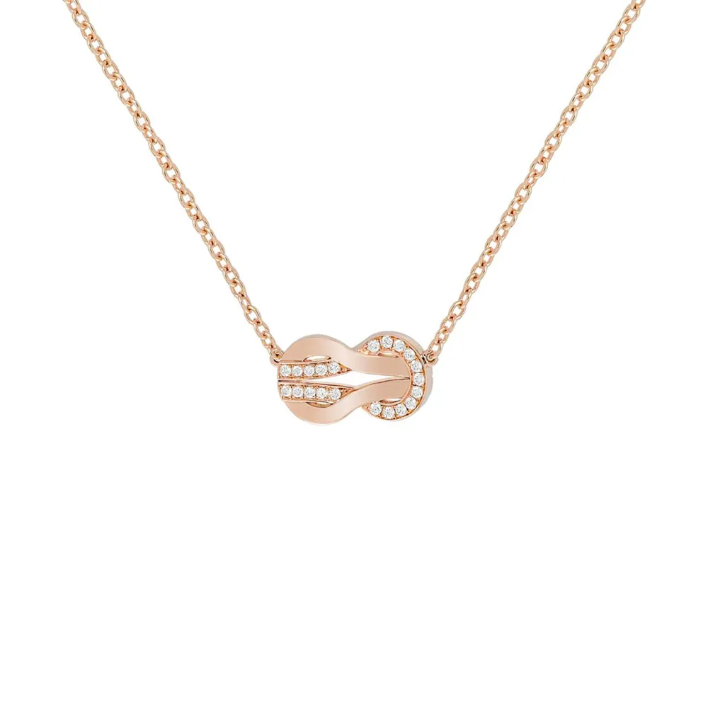 Fred Chance Infinie 18ct Rose Gold 0.10ct Diamond Necklace