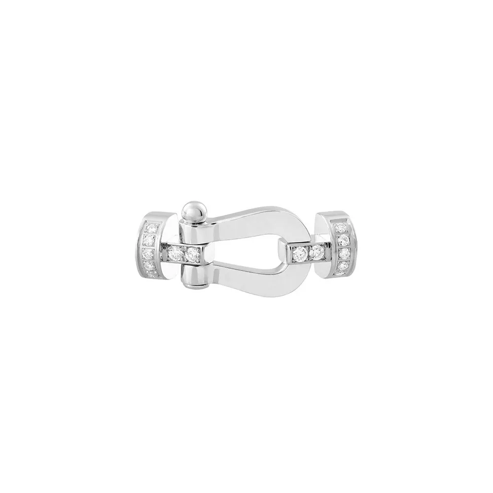 Fred Force 10 18ct White Gold 0.11ct Diamond Buckle Medium Model
