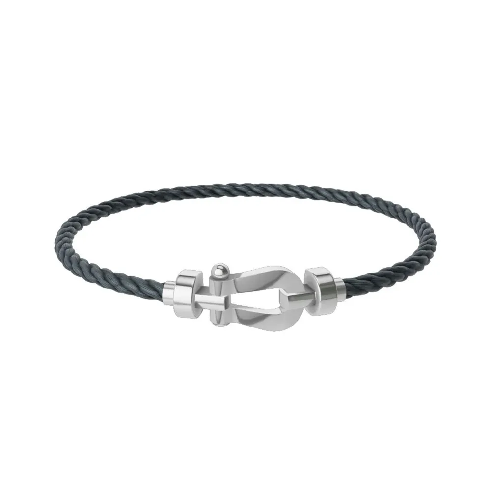 Fred Force 10 18ct White Gold Buckle & Storm Grey Cable Medium Model