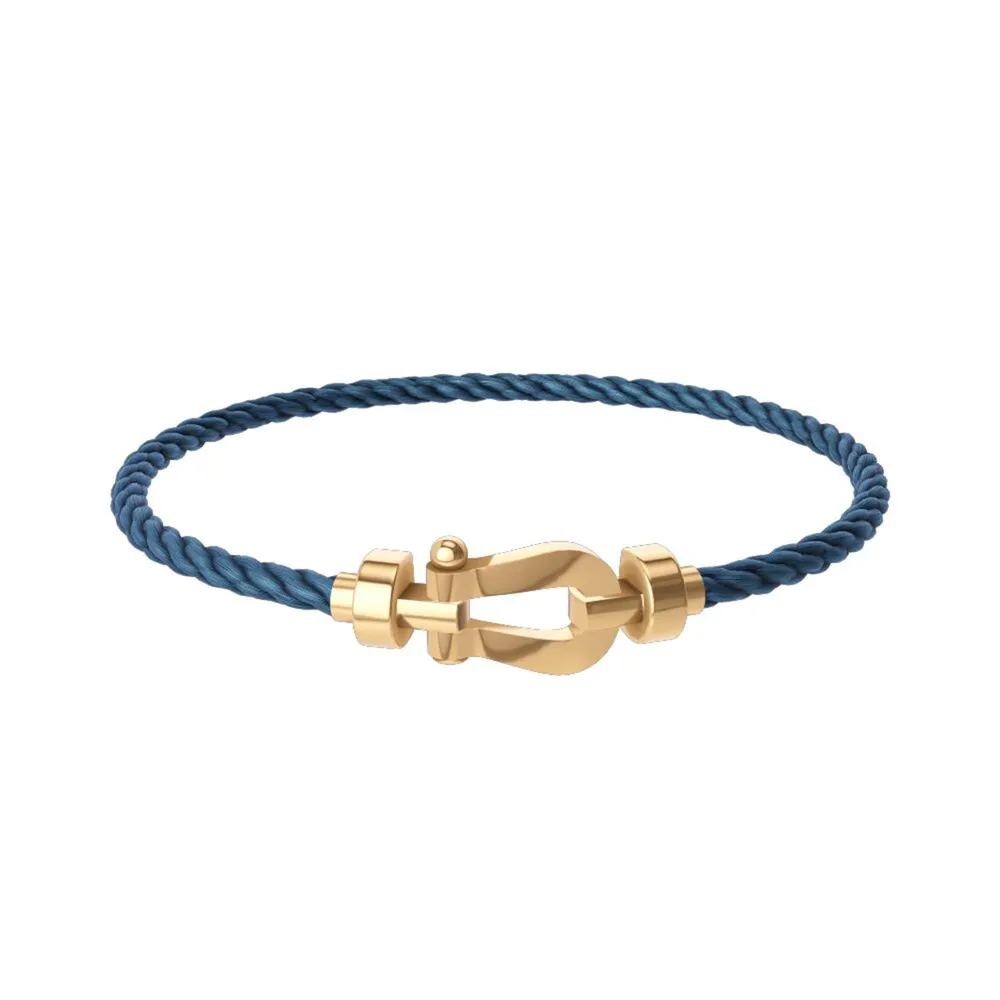Fred Force 10 18ct Yellow Gold Buckle & Blue Jean Cable Medium Model