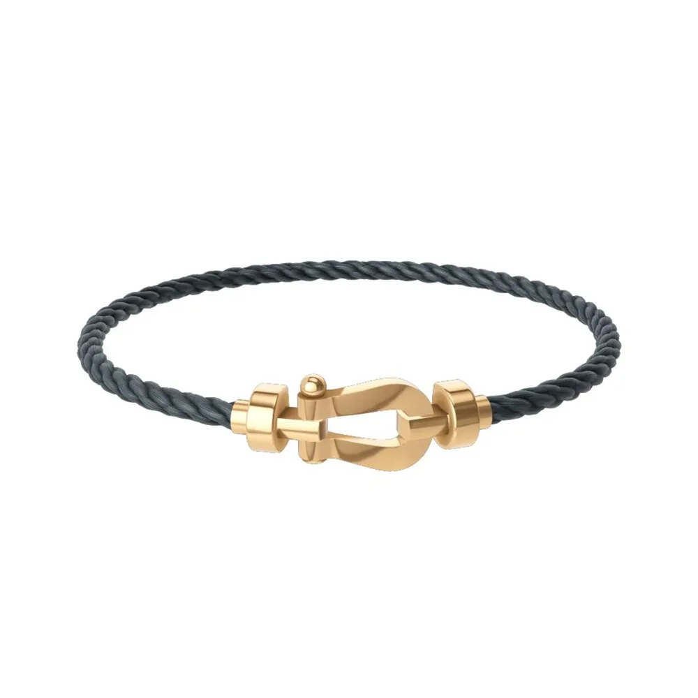 Fred Force 10 18ct Yellow Gold Buckle & Storm Grey Cable Medium Model