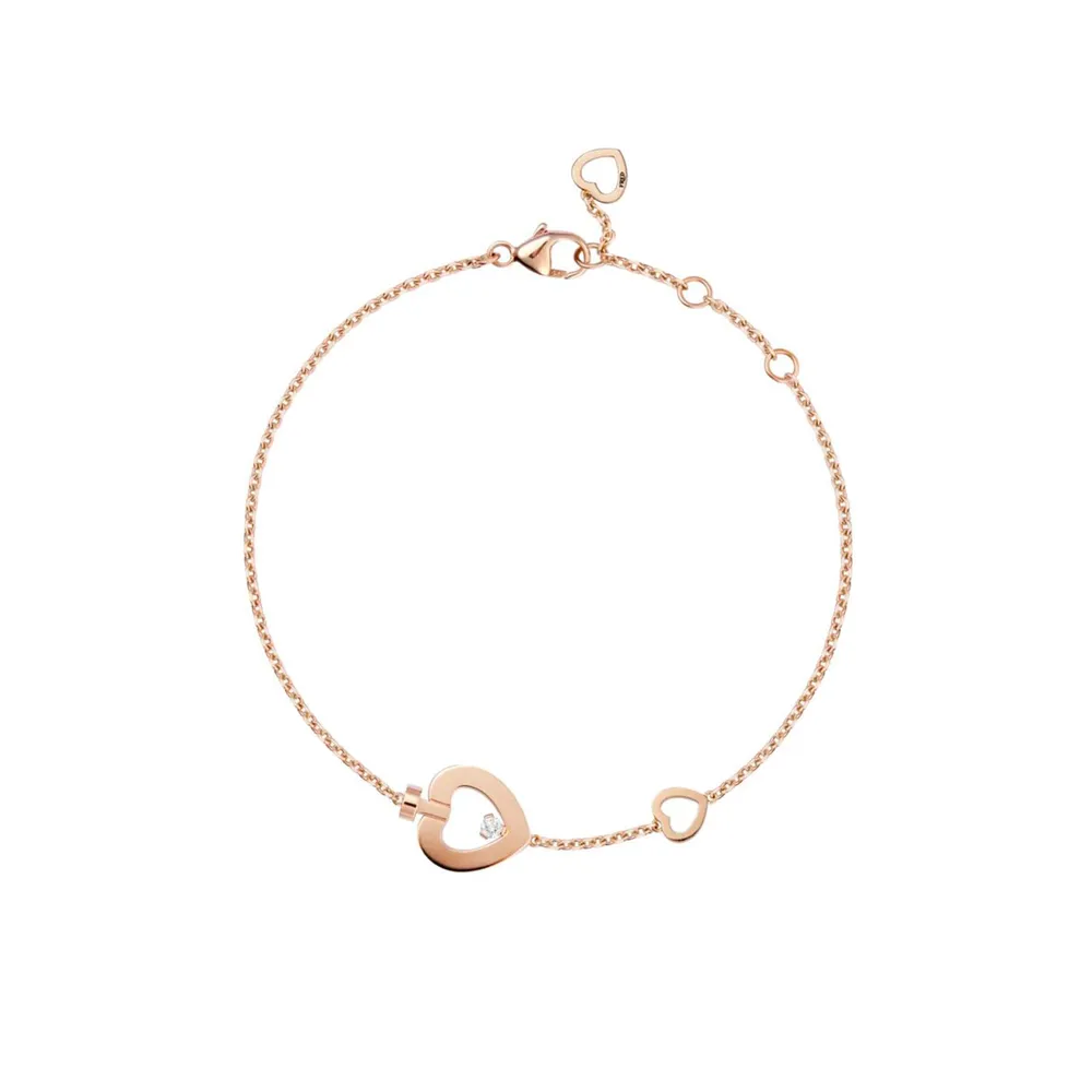 Fred Pretty Woman 18ct Rose Gold 0.03ct Diamond Bracelet