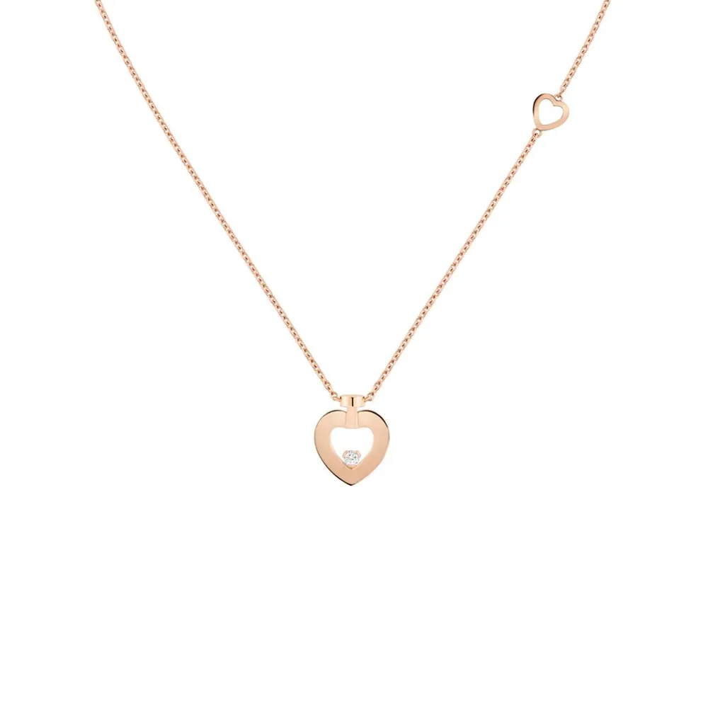 Fred Pretty Woman 18ct Rose Gold 0.03ct Diamond Necklace