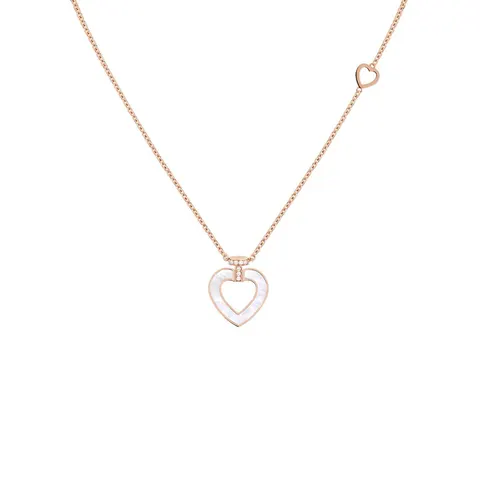 Fred Pretty Woman 18ct Rose Gold Mother of Pearl & Malachite Necklace