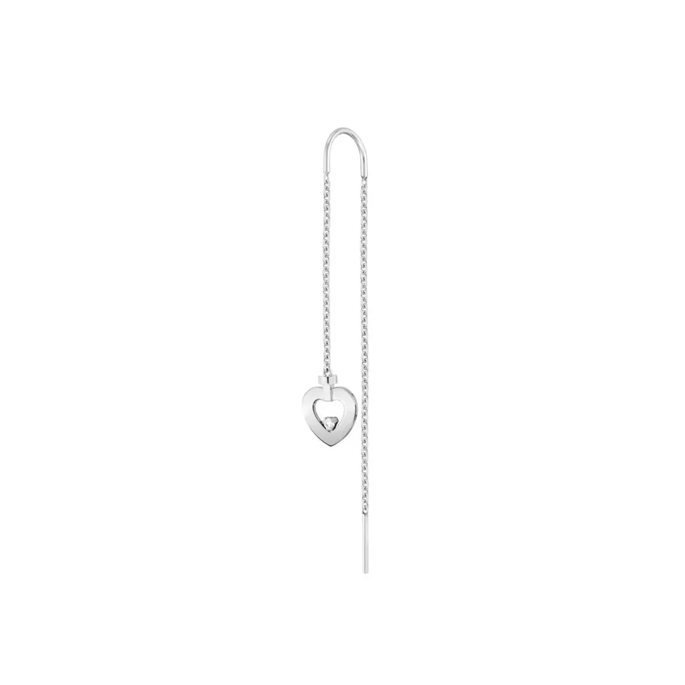 Fred Pretty Woman 18ct White Gold 0.02ct Diamond Single Drop Earring