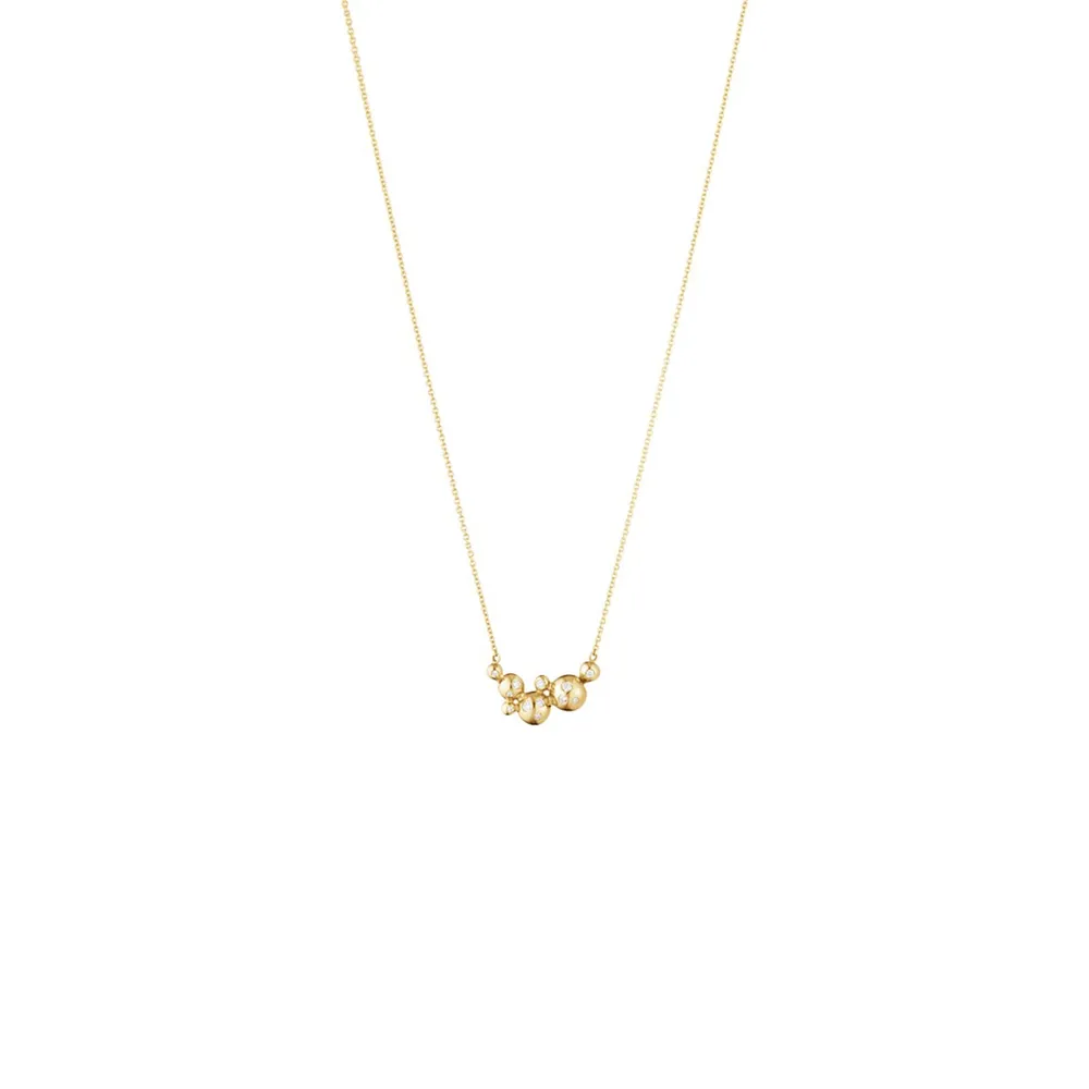 Georg Jensen 18ct Yellow Gold 0.09ct Diamond Moonlight Grapes Pendant Necklace.