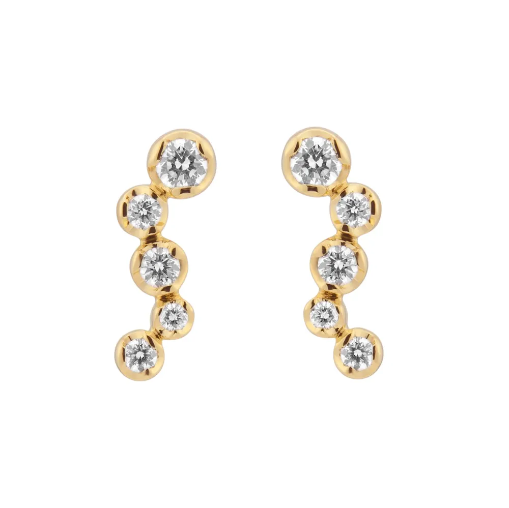 Georg Jensen 18ct Yellow Gold 0.18ct Diamond Stud Earrings