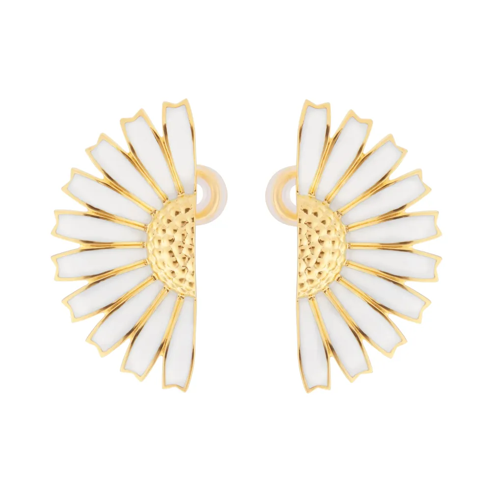Georg Jensen 18ct Yellow Gold & Sterling Silver Daisy Stud Earrings