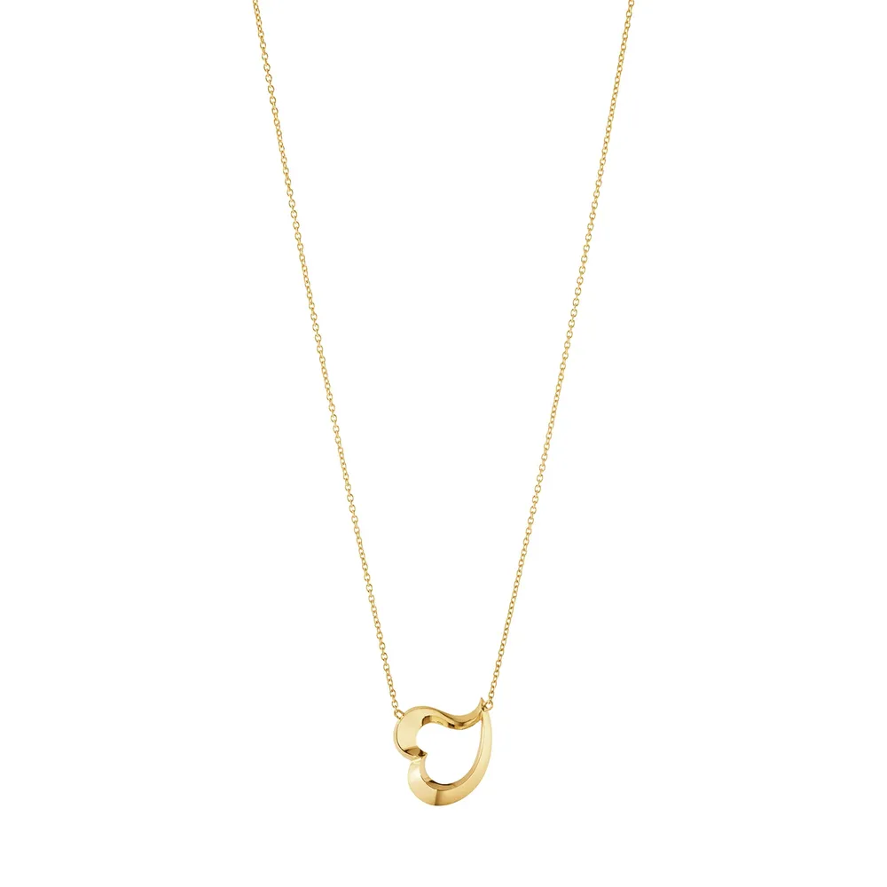 Georg Jensen 18ct Yellow Gold Love Leaf Hearts Pendant