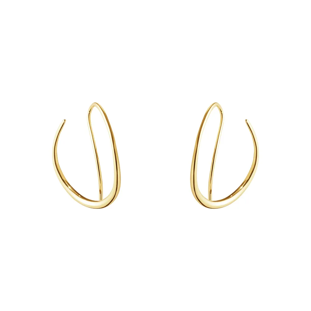 Georg Jensen 18ct Yellow Gold Offspring Hoop Earrings