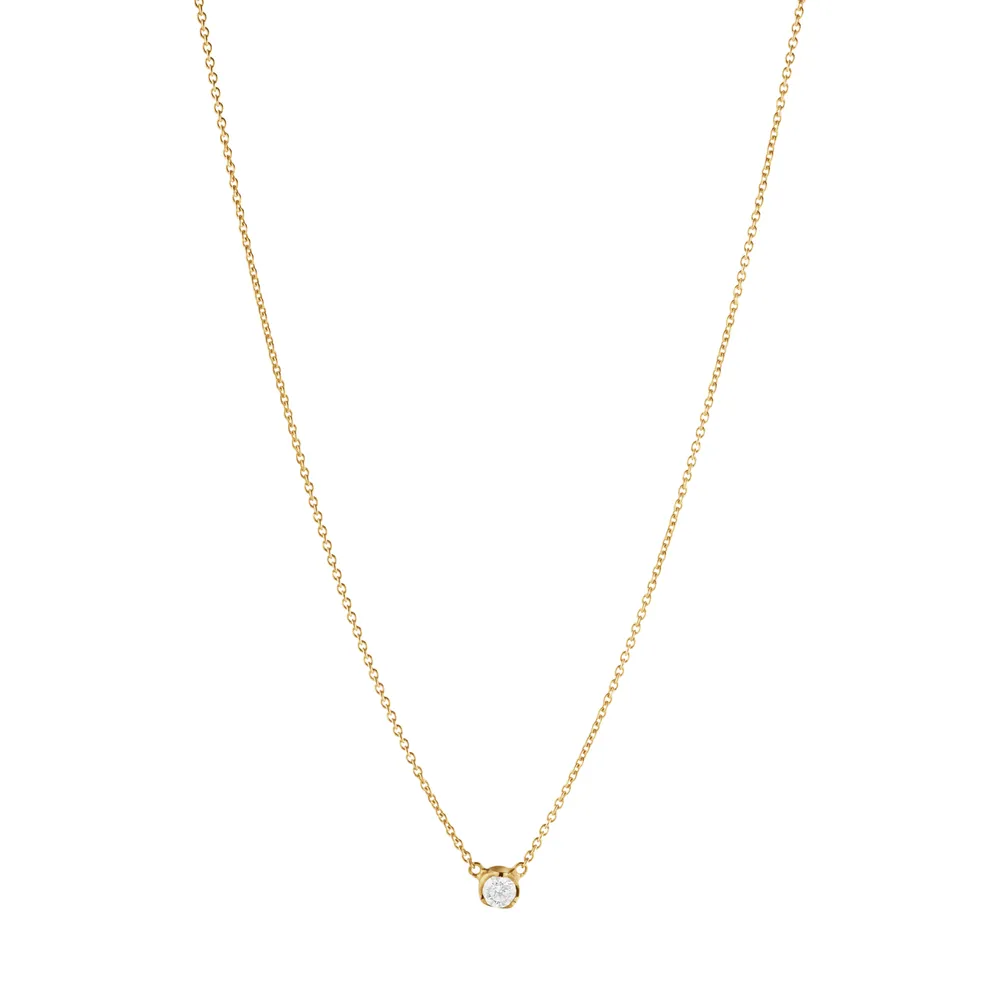 Georg Jensen 18ct Yellow Gold Signature 0.10ct Diamond Pendant