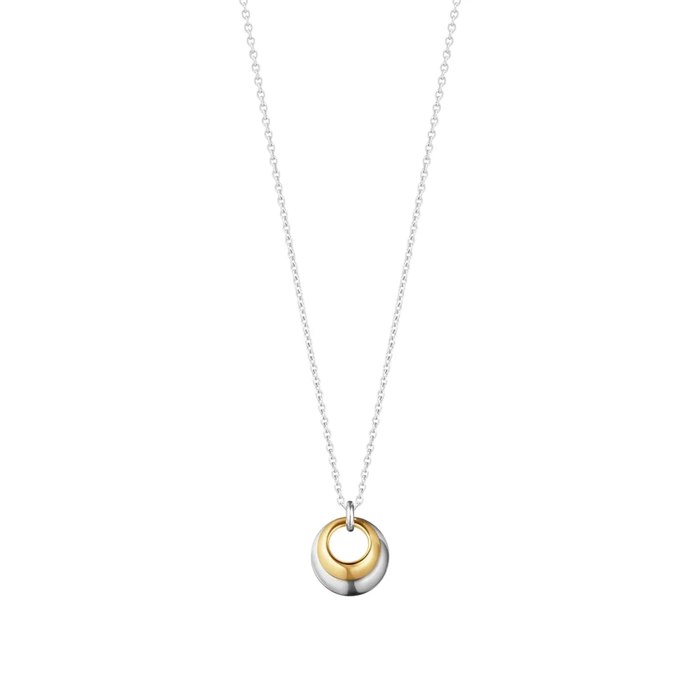 Georg Jensen Sterling Silver & 18ct Yellow Gold Curve Pendant