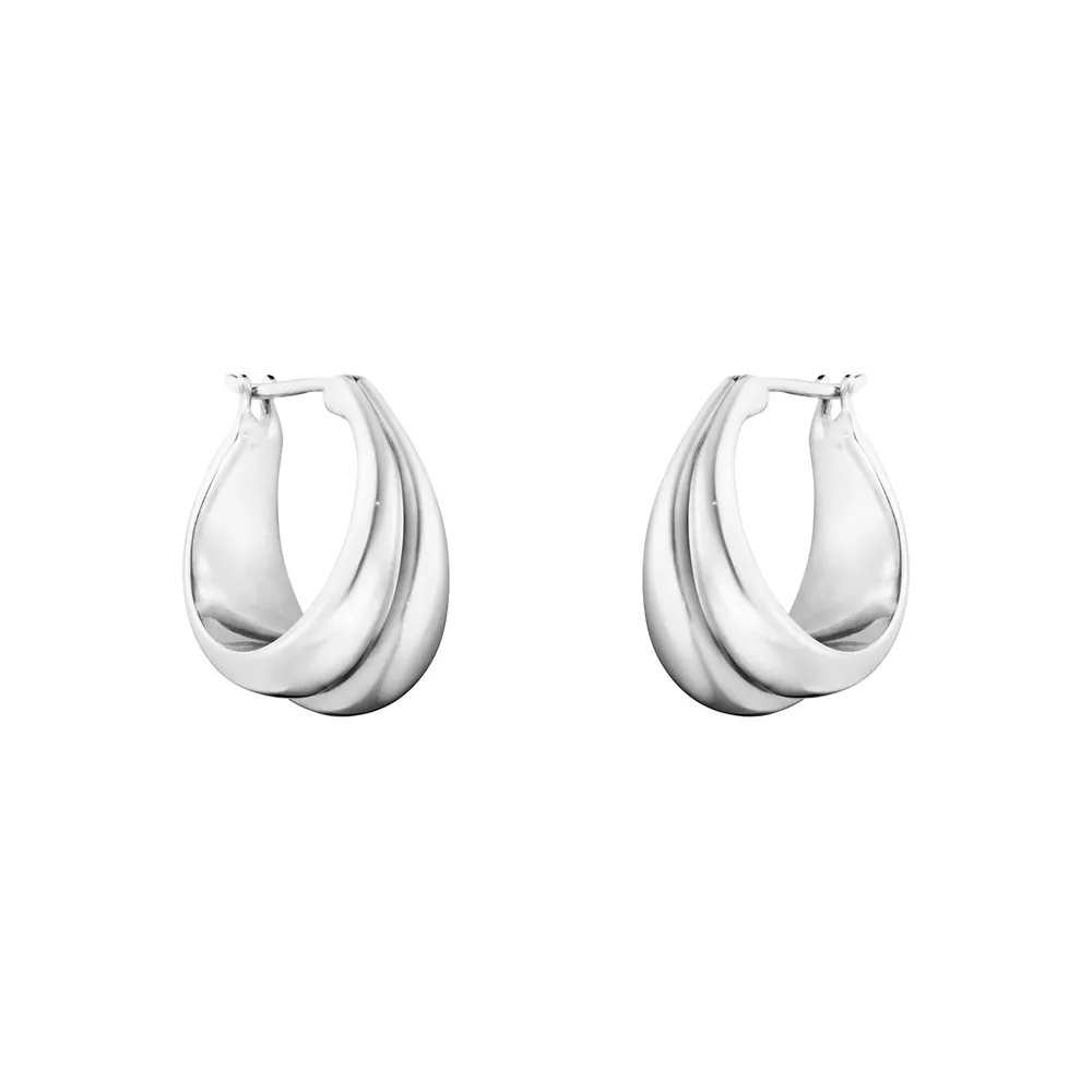 Georg Jensen Sterling Silver Curve Earrings Medium