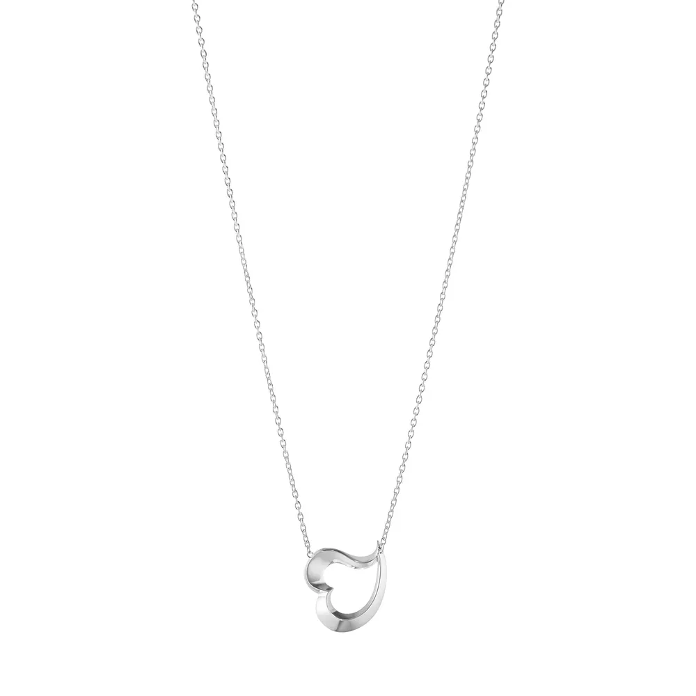 Georg Jensen Sterling Silver Love Leaf Hearts Pendant