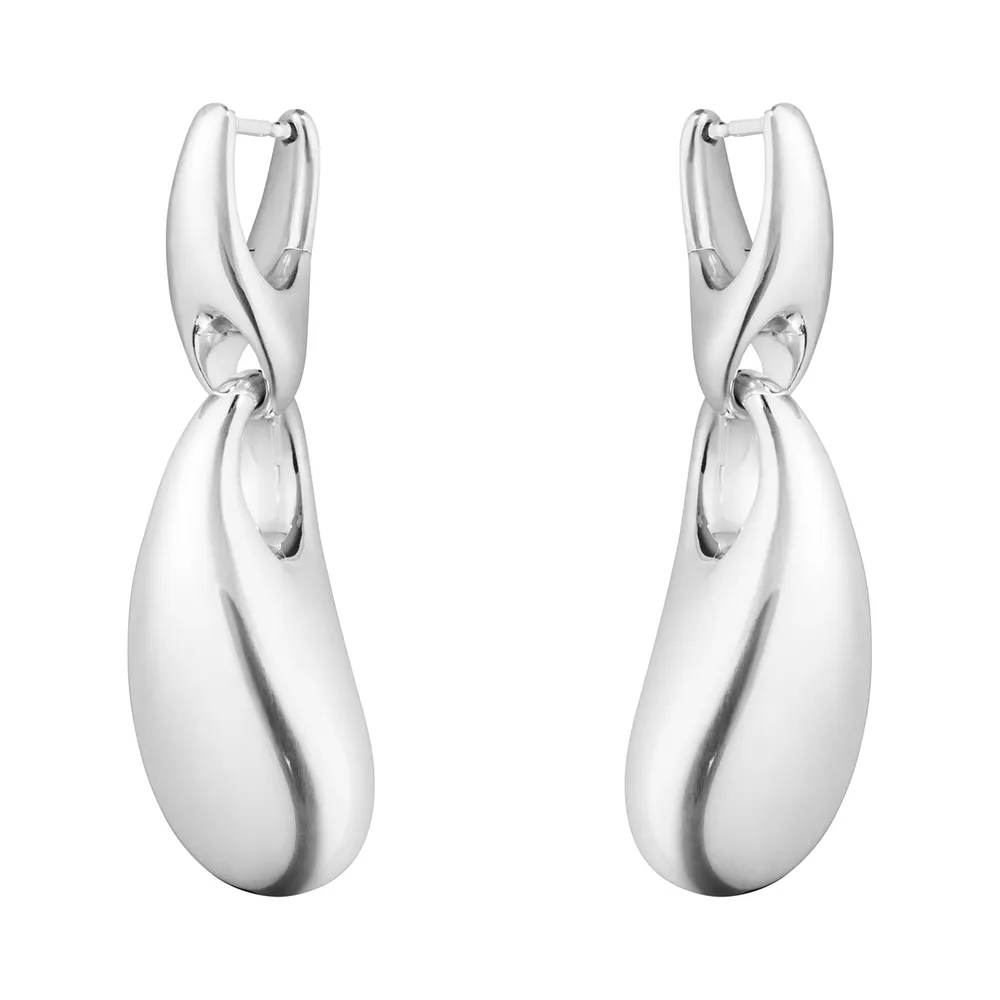 Georg Jensen Sterling Silver Reflect Drop Earrings