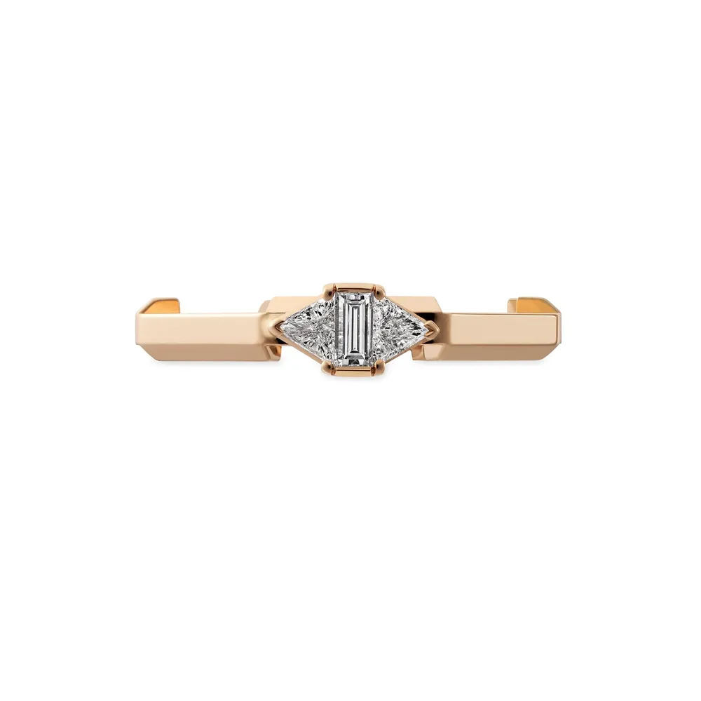 Gucci 18ct Rose Gold Gucci Link to Love 0.17cttw Diamond Ring