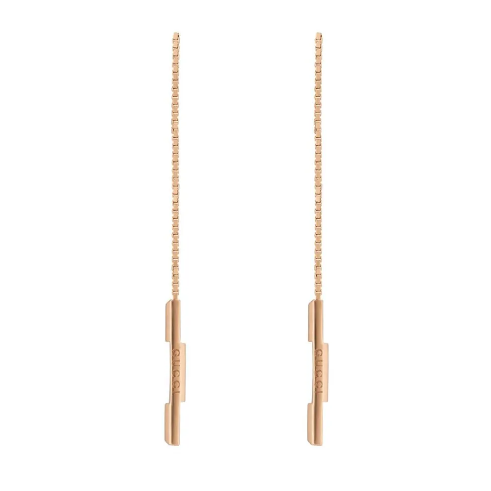 Gucci 18ct Rose Gold Gucci Link to Love Drop Earrings