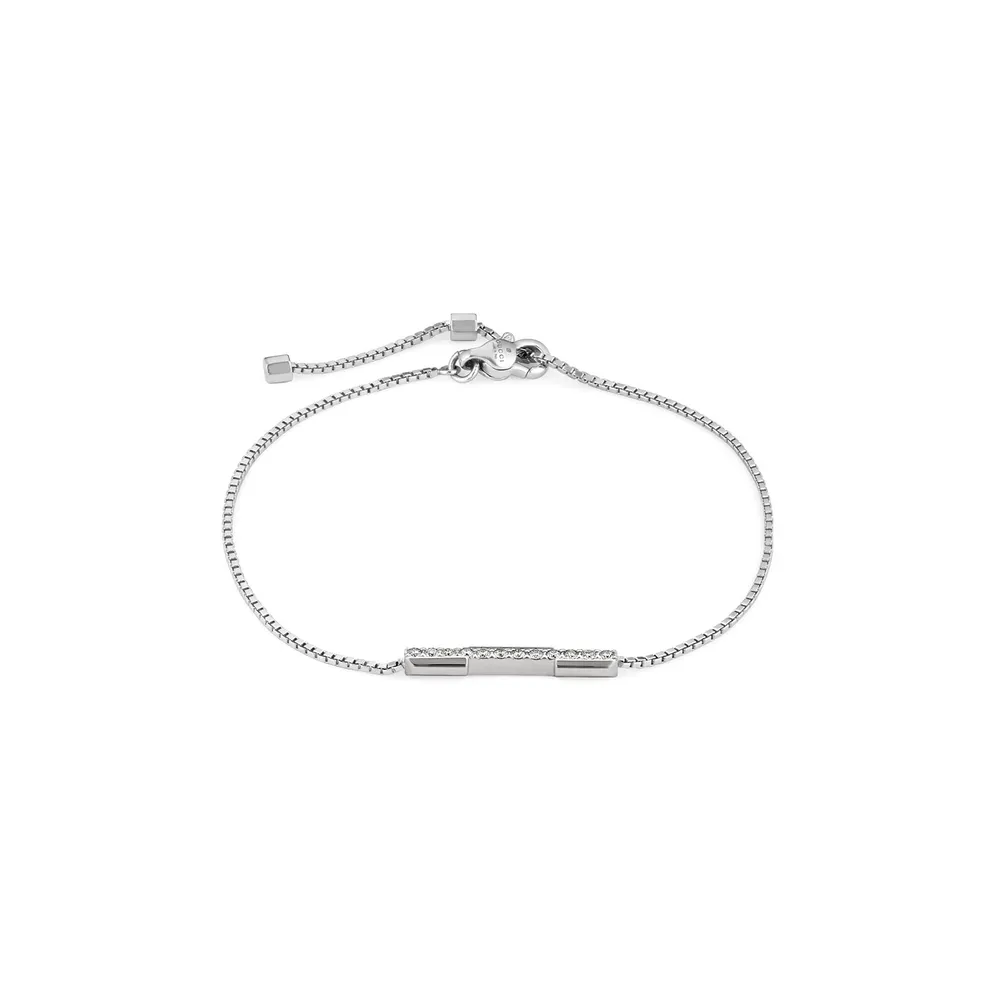 Gucci 18ct White Gold 0.14cttw Diamond Gucci Link to Love Bracelet