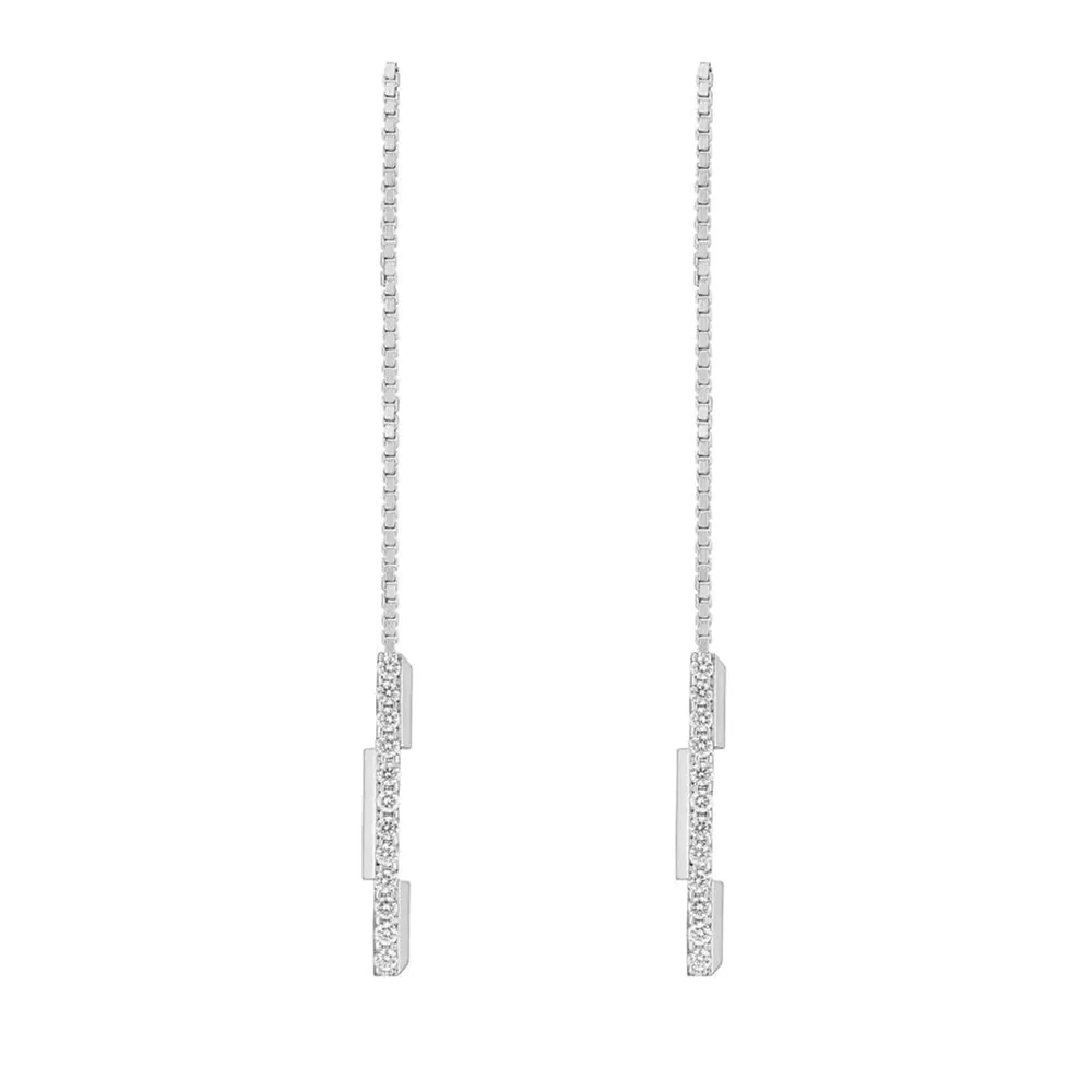 Gucci 18ct White Gold Gucci Link to Love Long Pendant 0.28cttw Diamond Earrings