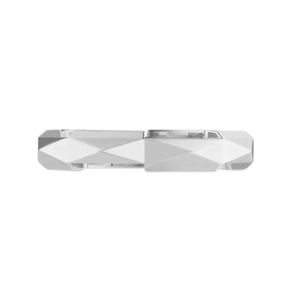 Gucci 18ct White Gold Gucci Link to Love Stud Ring - Size 5.5