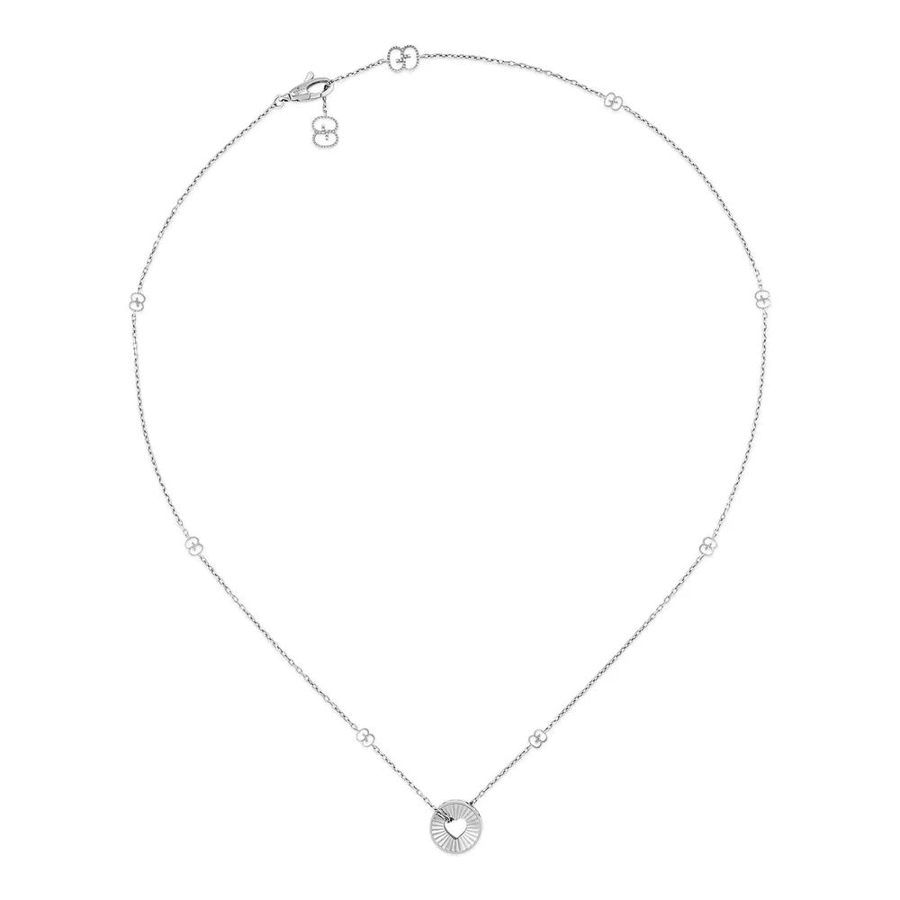 Gucci 18ct White Gold Icon Cut-out Heart Pendant