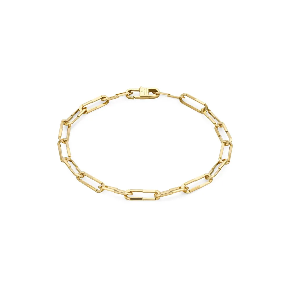 Gucci 18ct Yellow Gold Paper Clip Gucci Link to Love Chain Bracelet